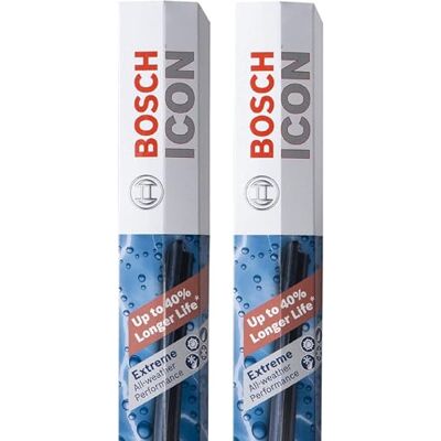 Bosch 22A22B ICON Balkenwischerblätter, Fahrer- und Beifahrerseite, Set mit 2 Blättern (22A und 22B), (Kompatibilität mit Linkslenker-Fahrzeugen nicht garantiert) Bosch 22A22B ICON Balkenwischerblätter, Fahrer- und Beifahrerseite, Set mit 2 Blättern (22A und 22B), (Kompatibilität mit Linkslenker-Fahrzeugen nicht garantiert)