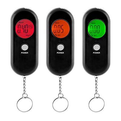 InnovaGoods Tragbarer Alkoholtester, Vermeidet Alkoholexzesse, Leicht & Handlich, 3-Farben-Beleuchtung, Schwarz, ABS Material InnovaGoods Tragbarer Alkoholtester, Vermeidet Alkoholexzesse, Leicht & Handlich, 3-Farben-Beleuchtung, Schwarz, ABS Material