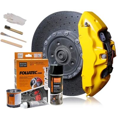 Foliatec Bremssattel Lack Set, Hitzebeständig, Komplettsatz für 4 Bremssättel, Speed Yellow, 7-teiliges Set Foliatec Bremssattel Lack Set, Hitzebeständig, Komplettsatz für 4 Bremssättel, Speed Yellow, 7-teiliges Set