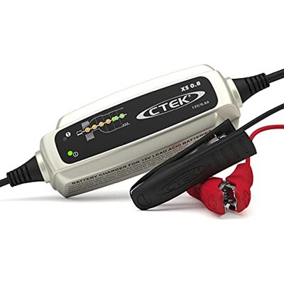 CTEK XS 0.8, Batterieladegerät 12V, Erhaltungsladegerät, Intelligentes Ladegerät Motorrad, Jetski, Quad, Motorschlitten, Wasserfahrzeug, Rasenmäher, Batteriepfleger Mit Entsulfatierungsprogramm CTEK XS 0.8, Batterieladegerät 12V, Erhaltungsladegerät, Intelligentes Ladegerät Motorrad, Jetski, Quad, Motorschlitten, Wasserfahrzeug, Rasenmäher, Batteriepfleger Mit Entsulfatierungsprogramm