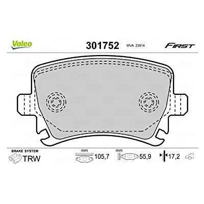 Valeo Bremsbelagsatz Essential 301752, 4er Set Hinterachse ECE-R90 zertifiziert Valeo Bremsbelagsatz Essential 301752, 4er Set Hinterachse ECE-R90 zertifiziert