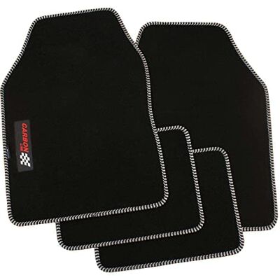 PETEX Carbon Autoteppich Universal 4-teilig schwarz/Silber PETEX Carbon Autoteppich Universal 4-teilig schwarz/Silber