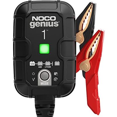 NOCO GENIUS1: 1A Batterieladegerät für Auto & Motorrad — 6V/12V Erhaltungsladegerät & Entsulfator — Für AGM, Lithium (LiFePO4) & Start-Stopp-Batterien NOCO GENIUS1: 1A Batterieladegerät für Auto & Motorrad — 6V/12V Erhaltungsladegerät & Entsulfator — Für AGM, Lithium (LiFePO4) & Start-Stopp-Batterien