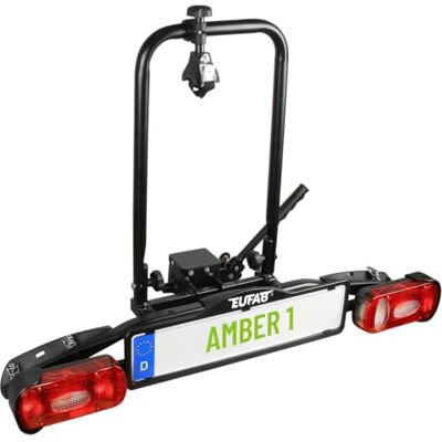EUFAB 11559 Fahrradträger Amber 1, E-Bike geeignet, teilweise vormontiert, für 1 Fahrrad, für Anhängerkupplung, Schwarz EUFAB 11559 Fahrradträger Amber 1, E-Bike geeignet, teilweise vormontiert, für 1 Fahrrad, für Anhängerkupplung, Schwarz