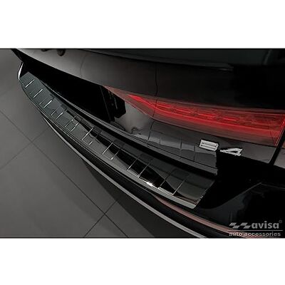Avisa Schwarz-Chrom Edelstahl Heckstoßstangenschutz kompatibel mit Volvo V60 II / V60 II Cross Country 2018- & V60 II Plug- In Hybrid / R-Design 2019- 'Ribs' Avisa Schwarz-Chrom Edelstahl Heckstoßstangenschutz kompatibel mit Volvo V60 II / V60 II Cross Country 2018- & V60 II Plug- In Hybrid / R-Design 2019- 'Ribs'