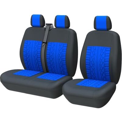 TOYOUN Universal Sitzbezüge Auto für Transporter LKW Vordersitze Autositzbezüge 3D-Reifen-Spur-Muster 1+2 Sitzbezug Schonbezüge, Blau TOYOUN Universal Sitzbezüge Auto für Transporter LKW Vordersitze Autositzbezüge 3D-Reifen-Spur-Muster 1+2 Sitzbezug Schonbezüge, Blau