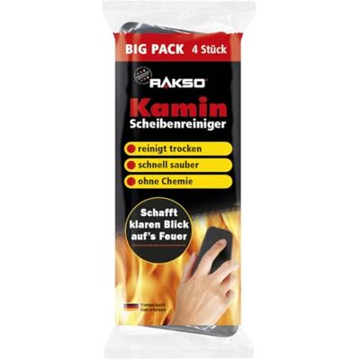 RAKSO Kaminscheibenreiniger 4 Kaminglasreinger, 2x2 Stk. Kaminreiniger Scheibe, Ofenglasreiniger, Kamin Scheibenreinigung, Kaminglas Reiniger, Ofenreiniger Kamin RAKSO Kaminscheibenreiniger 4 Kaminglasreinger, 2x2 Stk. Kaminreiniger Scheibe, Ofenglasreiniger, Kamin Scheibenreinigung, Kaminglas Reiniger, Ofenreiniger Kamin
