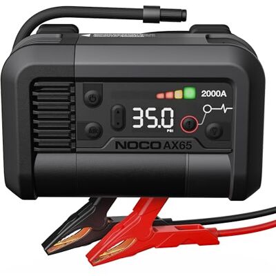 NOCO Boost+Air AX65: 2000A Starthilfe-Powerbank mit 100 PSI Kompressor – Startet 8,0L Benzin & 6,0L Diesel – 67 SLPM Luftstrom – Pumpt 0–40 PSI in 2 Minuten NOCO Boost+Air AX65: 2000A Starthilfe-Powerbank mit 100 PSI Kompressor – Startet 8,0L Benzin & 6,0L Diesel – 67 SLPM Luftstrom – Pumpt 0–40 PSI in 2 Minuten