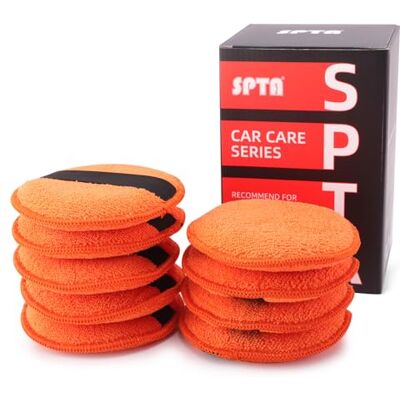 SPTA Wax Applikator Pads, 9tlg Mikrofaser Auto Handpolierschwamm Waschset Wax Applikator Set, Autowachs Reinigungs Polierschwämme Microfaser Wachs Applikator für Wachse, Polituren, Lackreiniger SPTA Wax Applikator Pads, 9tlg Mikrofaser Auto Handpolierschwamm Waschset Wax Applikator Set, Autowachs Reinigungs Polierschwämme Microfaser Wachs Applikator für Wachse, Polituren, Lackreiniger