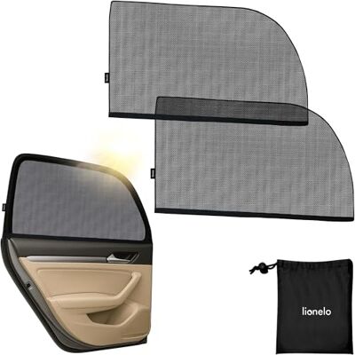 Lionelo SUNBLOCKER Universal Auto Sonnenblende für Fenster Kinder 2 Stück UVA und UVB Schutz vor Sonne und Hitze im Auto Einfache Montage Moskitonetz Lionelo SUNBLOCKER Universal Auto Sonnenblende für Fenster Kinder 2 Stück UVA und UVB Schutz vor Sonne und Hitze im Auto Einfache Montage Moskitonetz