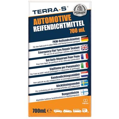 TERRA-S T16001 Automotive Reifendichtmittel, universelle Dichtmittelflasche, geeignet für Autos, ungiftig, 700mL Reifendichtmittel in OEM-Qualität, auch Standard-700 Nachfüllflasche TERRA-S T16001 Automotive Reifendichtmittel, universelle Dichtmittelflasche, geeignet für Autos, ungiftig, 700mL Reifendichtmittel in OEM-Qualität, auch Standard-700 Nachfüllflasche