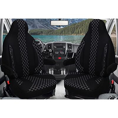 BREMER SITZBEZÜGE Maß Sitzbezüge Schonbezüge Pilotsitze Fahrer & Beifahrer Set kompatibel mit Wohnmobil FIAT Ducato, Pössl, Knaus, Adria, Carthago, Pilote Laika WPL408 Schwarz/Weiß BREMER SITZBEZÜGE Maß Sitzbezüge Schonbezüge Pilotsitze Fahrer & Beifahrer Set kompatibel mit Wohnmobil FIAT Ducato, Pössl, Knaus, Adria, Carthago, Pilote Laika WPL408 Schwarz/Weiß