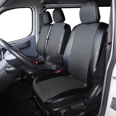 TOYOUN Sitzbezüge Auto für Transporter Vordersitze 2+1 Universal Schonbezüge Sitzschoner Auto für Fahrersitz + 2er Beifahrersitzbank Autositzbezüge Kunstleder Stoff Spleißen, Grau TOYOUN Sitzbezüge Auto für Transporter Vordersitze 2+1 Universal Schonbezüge Sitzschoner Auto für Fahrersitz + 2er Beifahrersitzbank Autositzbezüge Kunstleder Stoff Spleißen, Grau