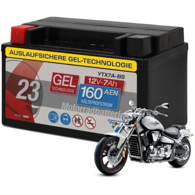 Cartec Motorradbatterie YTX7A-BS, 7Ah, 160A, Gel Technologie Motorrad-Starter-Batterie, Erstausrüsterqualität, zyklenfest, lagerfähig, wartungsfrei, schwarz Cartec Motorradbatterie YTX7A-BS, 7Ah, 160A, Gel Technologie Motorrad-Starter-Batterie, Erstausrüsterqualität, zyklenfest, lagerfähig, wartungsfrei, schwarz
