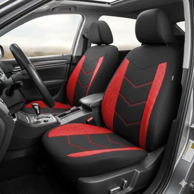TOYOUN Universal Autositzbezüge für Vordersitze Sitzbezüge Auto Atmungsaktiv Sitzschoner Auto Schonbezug Autositz Vorne 2er Set Autozubehör, Rot TOYOUN Universal Autositzbezüge für Vordersitze Sitzbezüge Auto Atmungsaktiv Sitzschoner Auto Schonbezug Autositz Vorne 2er Set Autozubehör, Rot