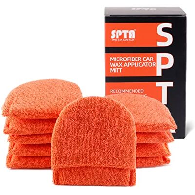 SPTA Mikrofaser Wachs Applikator, 10Pcs 125*120mm Ultra Weiche Mikrofaser Wachs Applikator Pads Applikator Schaumschwamm mit Fingertasche Wachs Applikator Detailing Pads für Autos Wachs und Reinigung SPTA Mikrofaser Wachs Applikator, 10Pcs 125*120mm Ultra Weiche Mikrofaser Wachs Applikator Pads Applikator Schaumschwamm mit Fingertasche Wachs Applikator Detailing Pads für Autos Wachs und Reinigung