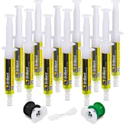 ERRECOM Brilliant 12 x 7,5 ml, UV-Fluoreszenz-Tracer zum Aufspüren von Kältemittellecks in Autoklimaanlagen, inklusive Adaptern für R134a und R1234yf ERRECOM Brilliant 12 x 7,5 ml, UV-Fluoreszenz-Tracer zum Aufspüren von Kältemittellecks in Autoklimaanlagen, inklusive Adaptern für R134a und R1234yf