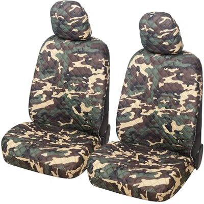 Auto Accessori Lupex A22 Universal Auto Sitzbezüge für vorne und hinten (Paar vorne, Camouflage Grün) Auto Accessori Lupex A22 Universal Auto Sitzbezüge für vorne und hinten (Paar vorne, Camouflage Grün)