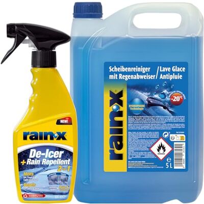 Rain-X Scheiben-Enteiser 500 ml & Scheibenreiniger 5L – Vorteilspaket für klare Sicht, Frostschutz, streifenfreie Reinigung & Wasserabweisende Technologie Rain-X Scheiben-Enteiser 500 ml & Scheibenreiniger 5L – Vorteilspaket für klare Sicht, Frostschutz, streifenfreie Reinigung & Wasserabweisende Technologie