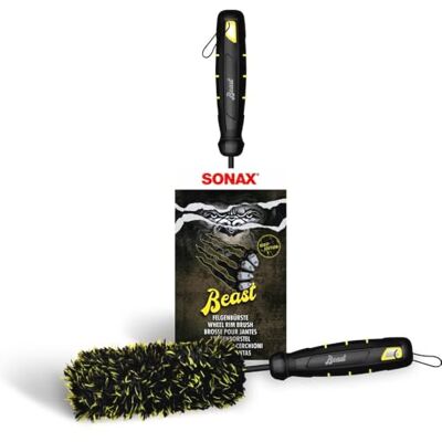 SONAX FelgenBürste Beast Edition (1 Stück) Löst schonend den Dreck auf deiner Felge selbst in Engen Zwischenräumen, Ecken und Felgenbett. SONAX FelgenBürste Beast Edition (1 Stück) Löst schonend den Dreck auf deiner Felge selbst in Engen Zwischenräumen, Ecken und Felgenbett.