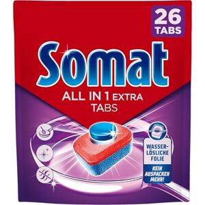 Somat All in 1 Extra Spülmaschinentabs (26 AW), Geschirrspültabs für strahlend sauberes Geschirr auch im Niedrigtemperatur-, Kurz- & Eco-Programm, entfernt Eingekrustetes, sorgt für brillanten Glanz Somat All in 1 Extra Spülmaschinentabs (26 AW), Geschirrspültabs für strahlend sauberes Geschirr auch im Niedrigtemperatur-, Kurz- & Eco-Programm, entfernt Eingekrustetes, sorgt für brillanten Glanz