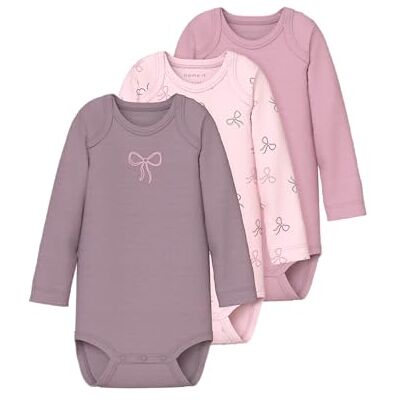 NAME IT Damen Nbfbody 3p Ls Barely Pink Bow Noos Nbfbody 3P Ls Barely Pink Bow Noos (3er Pack) NAME IT Damen Nbfbody 3p Ls Barely Pink Bow Noos Nbfbody 3P Ls Barely Pink Bow Noos (3er Pack)