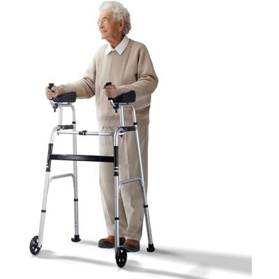 VEVOR 2-in-1-Gehhilfe höhenverstellbar, zusammenklappbar, mit 5-Zoll-Vollrädern, leichtes Aluminium Mobilitätshilfe mit Vorderrädern für ältere und behinderte Menschen, 204 kg VEVOR 2-in-1-Gehhilfe höhenverstellbar, zusammenklappbar, mit 5-Zoll-Vollrädern, leichtes Aluminium Mobilitätshilfe mit Vorderrädern für ältere und behinderte Menschen, 204 kg