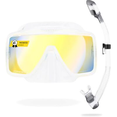CRESSI SF1 Tauchmaske quadratisch, rahmenlose Tauchermaske für Erwachsene Rahmenlose Tauchmaske, Taucherbrille Erwachsene, für Sehstärke-Gläser geeignet, Taucherbrille breites Gesicht, Freitauchen CRESSI SF1 Tauchmaske quadratisch, rahmenlose Tauchermaske für Erwachsene Rahmenlose Tauchmaske, Taucherbrille Erwachsene, für Sehstärke-Gläser geeignet, Taucherbrille breites Gesicht, Freitauchen