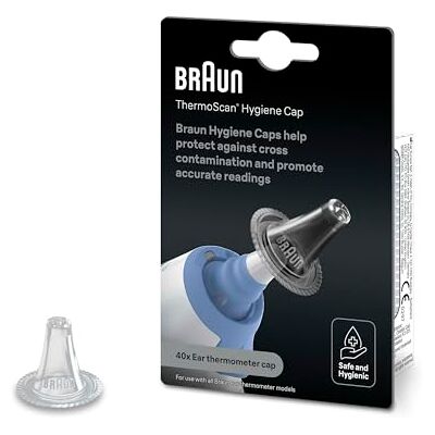Braun ThermoScan Hygiene Caps 40 Stück Kompatibel mit ThermoScan Ohrthermometern LF40 Braun ThermoScan Hygiene Caps 40 Stück Kompatibel mit ThermoScan Ohrthermometern LF40