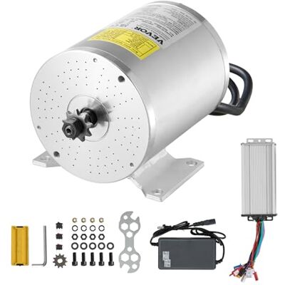 VEVOR 1800 W elektrischer bürstenloser Gleichstrommotor-Bausatz – 48 V 4500 U/min Motor, Elektromotor mit verbessertem Drehzahlregler, Ideal für Go Karts E-Bike Motorrad Roller VEVOR 1800 W elektrischer bürstenloser Gleichstrommotor-Bausatz – 48 V 4500 U/min Motor, Elektromotor mit verbessertem Drehzahlregler, Ideal für Go Karts E-Bike Motorrad Roller