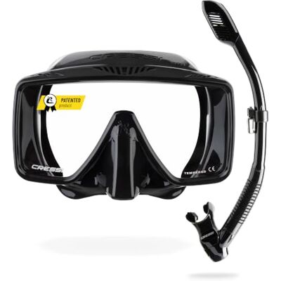 CRESSI SF1 Tauchmaske quadratisch, rahmenlose Tauchermaske für Erwachsene Rahmenlose Tauchmaske, Taucherbrille Erwachsene, für Sehstärke-Gläser geeignet, Taucherbrille breites Gesicht, Freitauchen CRESSI SF1 Tauchmaske quadratisch, rahmenlose Tauchermaske für Erwachsene Rahmenlose Tauchmaske, Taucherbrille Erwachsene, für Sehstärke-Gläser geeignet, Taucherbrille breites Gesicht, Freitauchen