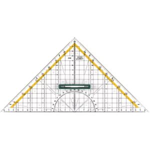 Linex 2632 Geo-Dreieck aus Kunststoff, mit Griff, 30 cm, Winkelmesser, abnehmbarer Griff, Facette, Tuschenoppen, metrische Skala Linex 2632 Geo-Dreieck aus Kunststoff, mit Griff, 30 cm, Winkelmesser, abnehmbarer Griff, Facette, Tuschenoppen, metrische Skala