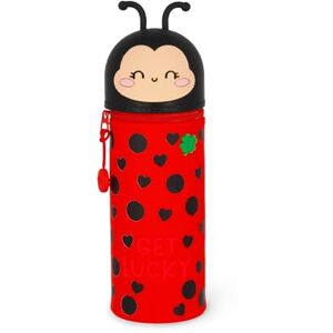 LEGAMI Kawaii 2-in-1-Schultasche aus weichem Silikon, Ladybug, Tisch-Stifthalter, Reißverschluss, Stifte, Buntstifte, Filzstifte, H 20 cm LEGAMI Kawaii 2-in-1-Schultasche aus weichem Silikon, Ladybug, Tisch-Stifthalter, Reißverschluss, Stifte, Buntstifte, Filzstifte, H 20 cm