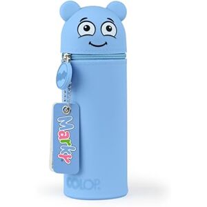 COLOP MARKY C169879 Federmäppchen im Emoji-Desgin, weiches und strapazierfähiges Silikon, Mäppchen für Stifte, Schlampermäppchen, Stiftehalter, blau COLOP MARKY C169879 Federmäppchen im Emoji-Desgin, weiches und strapazierfähiges Silikon, Mäppchen für Stifte, Schlampermäppchen, Stiftehalter, blau