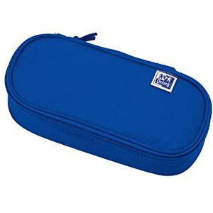 Oxford Federmäppchen für Mädchen und Jungen, oval, mit Stiftehalter, langlebig, blau Oxford Federmäppchen für Mädchen und Jungen, oval, mit Stiftehalter, langlebig, blau