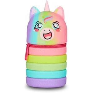 Mitama erweiterbare Silikontasche, 2 in 1 Federmäppchen und Tischstiftehalter, Schultasche, Mäppchen, mit Reißverschluss, Faltbare Stiftetasche, Regenbogen mit Einhorn Mitama erweiterbare Silikontasche, 2 in 1 Federmäppchen und Tischstiftehalter, Schultasche, Mäppchen, mit Reißverschluss, Faltbare Stiftetasche, Regenbogen mit Einhorn