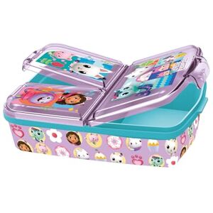 p:os Gabbys Dollhouse Brotdose Kinder Lunchbox mit 3 Fächern und Clip-Verschlüssen, Bento Snackbox für Kindergarten und Schule Kunststoff Vesperdose, kompakt für Schulranzen und Rucksack p:os Gabbys Dollhouse Brotdose Kinder Lunchbox mit 3 Fächern und Clip-Verschlüssen, Bento Snackbox für Kindergarten und Schule Kunststoff Vesperdose, kompakt für Schulranzen und Rucksack