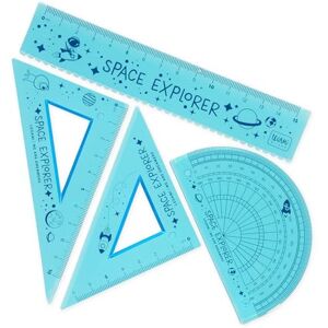 LEGAMI Geometrie Set, Set mit 15 cm Lineal, 10 cm 60° Quadrat, 180° Winkelmesser für die Schule, inkl. Koffer, flexibles Material, Space-Motiv LEGAMI Geometrie Set, Set mit 15 cm Lineal, 10 cm 60° Quadrat, 180° Winkelmesser für die Schule, inkl. Koffer, flexibles Material, Space-Motiv