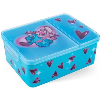 p:os Stitch Brotdose Kinder mit 2 Fächern – Bento Box Zwei Fächer, Clipverschluss mit Dichtung, in Blau – Snackbox und Vesperdose für Kita und Schule, ab 3 Jahren p:os Stitch Brotdose Kinder mit 2 Fächern – Bento Box Zwei Fächer, Clipverschluss mit Dichtung, in Blau – Snackbox und Vesperdose für Kita und Schule, ab 3 Jahren