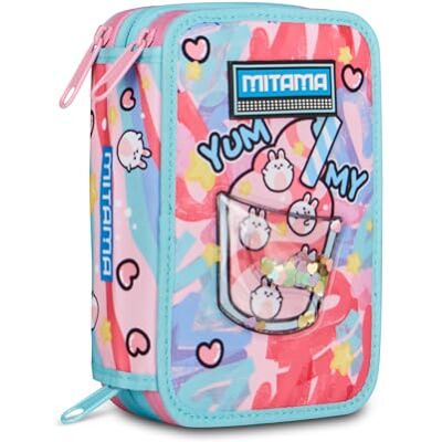 Mitama YummyStars Federmäppchen mit 3 Fächern, mit SpinnyPen, Zubehör für die Grundschule, 50 Stück, Federtasche mit Farben, Etui für Kinder, Grundschule, Mehrfarbig Mitama YummyStars Federmäppchen mit 3 Fächern, mit SpinnyPen, Zubehör für die Grundschule, 50 Stück, Federtasche mit Farben, Etui für Kinder, Grundschule, Mehrfarbig
