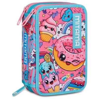 Mitama Schulmäppchen mit 3 Fächern, Sweet Donuts, mit Filzstiften, Bleistiften, Buntstiften usw. Mitama Schulmäppchen mit 3 Fächern, Sweet Donuts, mit Filzstiften, Bleistiften, Buntstiften usw.