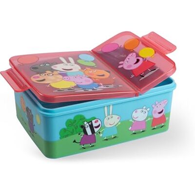 POS Handels GmbH p:os Peppa Wutz Brotdose Kinder mit 2 Fächern – Bento Box Zwei Fächer, Clipverschluss mit Dichtung, in Rosa – Snackbox und Vesperdose für Kita und Schule, ab 3 Jahren POS Handels GmbH p:os Peppa Wutz Brotdose Kinder mit 2 Fächern – Bento Box Zwei Fächer, Clipverschluss mit Dichtung, in Rosa – Snackbox und Vesperdose für Kita und Schule, ab 3 Jahren