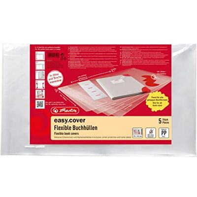 Herlitz easy cover Buchumschlag, transparent, für alle gängigen Buchformate, 5 Stück Herlitz easy cover Buchumschlag, transparent, für alle gängigen Buchformate, 5 Stück