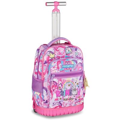 Mitama Schulranzen mit Rollen für Kinder Trolley Run Maxi CuddyKitten, Versteckbare Schultergurte, Mädchen und Jungen, Fach für die Trinkflasche, Multifunktional, rosa Mitama Schulranzen mit Rollen für Kinder Trolley Run Maxi CuddyKitten, Versteckbare Schultergurte, Mädchen und Jungen, Fach für die Trinkflasche, Multifunktional, rosa