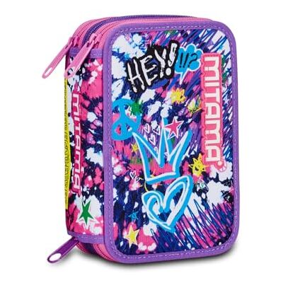 Mitama Federmäppchen mit 3 Fächern, Hey DYE, Inhalt 47 Stück, komplett mit Bleistiften, Filzstiften, Stifteköcher für die Grundschule für Mädchen, violett, Taglia Unica, Federmäppchen mit 3 Mitama Federmäppchen mit 3 Fächern, Hey DYE, Inhalt 47 Stück, komplett mit Bleistiften, Filzstiften, Stifteköcher für die Grundschule für Mädchen, violett, Taglia Unica, Federmäppchen mit 3