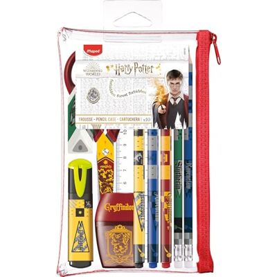 Maped Harry Potter Federmäppchen, 10-teilig – Schere – 1 Spitzer – 1 Radiergummi – 1 Textmarker – 3 Fineliner – 2 Graphitfarben Maped Harry Potter Federmäppchen, 10-teilig – Schere – 1 Spitzer – 1 Radiergummi – 1 Textmarker – 3 Fineliner – 2 Graphitfarben