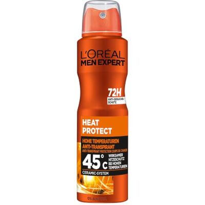 L'Oréal Körperpflege, Wirksames Deospray für Männer, Ideal bei hohen Temperaturen bis zu 45°C, Heat Protection, 6 x 150 ml L'Oréal Körperpflege, Wirksames Deospray für Männer, Ideal bei hohen Temperaturen bis zu 45°C, Heat Protection, 6 x 150 ml