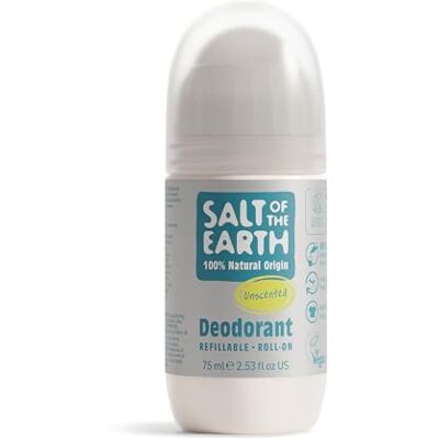 Salt Of the Earth Natürliches Deodorant Roll-On, unparfümiert, frei von Duftstoffen, nachfüllbar, vegan, Leaping Bunny-zertifiziert, hergestellt in Großbritannien – 75ml Salt Of the Earth Natürliches Deodorant Roll-On, unparfümiert, frei von Duftstoffen, nachfüllbar, vegan, Leaping Bunny-zertifiziert, hergestellt in Großbritannien – 75ml