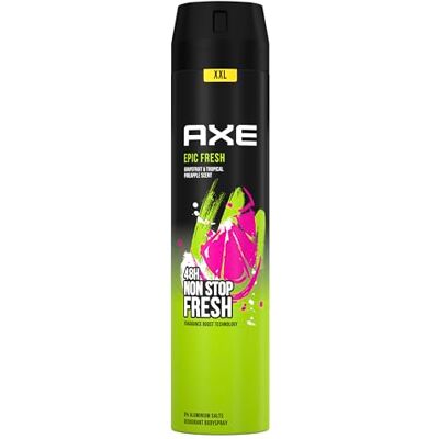 Axe Bodyspray Epic Fresh Deo ohne Aluminium sorgt 48 Stunden lang für effektiven Schutz vor Körpergeruch 250ml Axe Bodyspray Epic Fresh Deo ohne Aluminium sorgt 48 Stunden lang für effektiven Schutz vor Körpergeruch 250ml