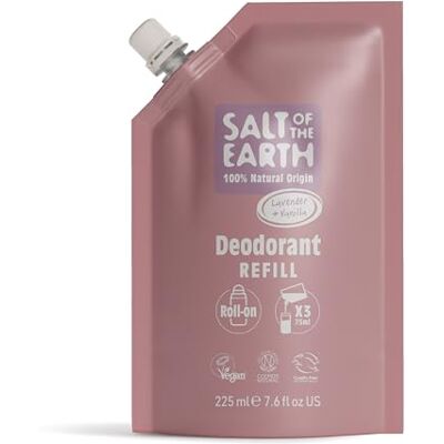 Salt Of the Earth – Nachfüllbeutel für natürlichen Deo-Roller, 3 Anwendungen – Lavendel & Vanille – Vegan, langanhaltender Schutz, hergestellt im Vereinigten Königreich – 225ml Salt Of the Earth – Nachfüllbeutel für natürlichen Deo-Roller, 3 Anwendungen – Lavendel & Vanille – Vegan, langanhaltender Schutz, hergestellt im Vereinigten Königreich – 225ml